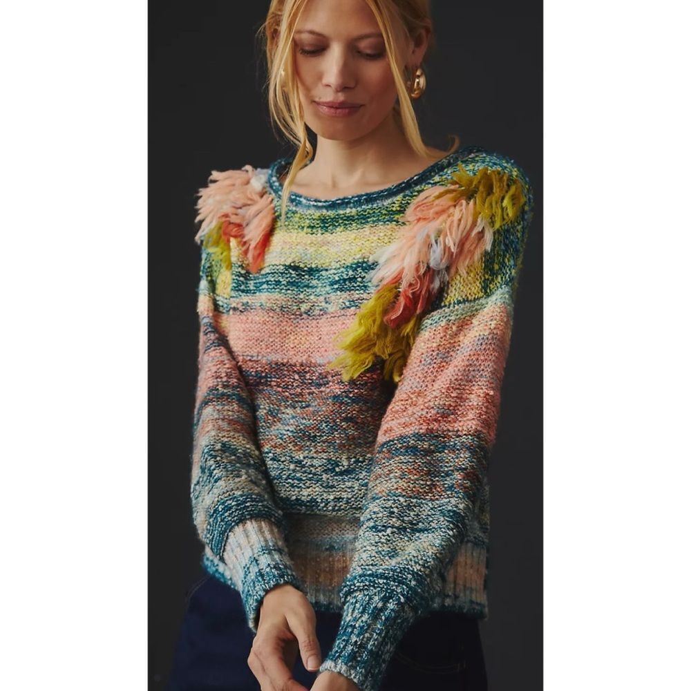 Anthropologie Embellished Ombre
Sweater Size L